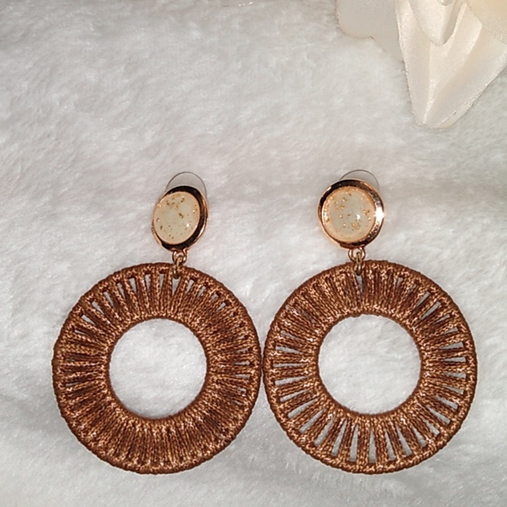 🤎 Pearl Accent Woven Earrings 🤎